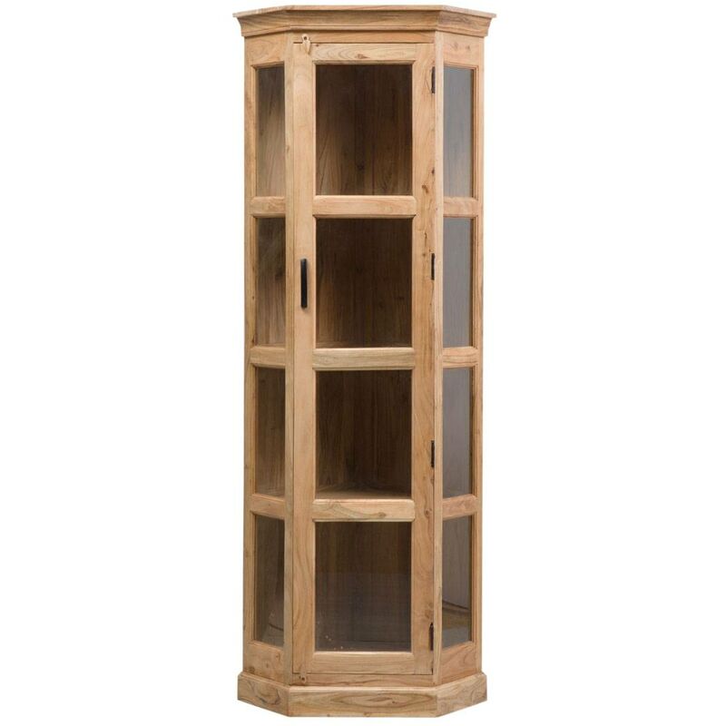 Made In Meubles - Vitrine d'angle en bois d'acacia Esmée
