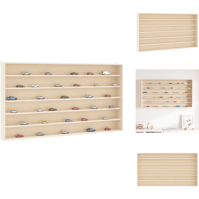 Vitrine de collection en bois avec 6 étagères 100x8,5x55 cm - Vitrine De Collection En Bois - Vitrines De Collection En Bois - Vitrine Murale