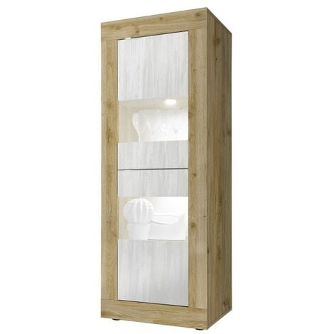 Petite vitrine de collection en bois verni mat : Tourlonias