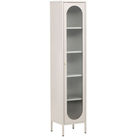 Vitrine Design en Métal "Cali" 180cm Beige