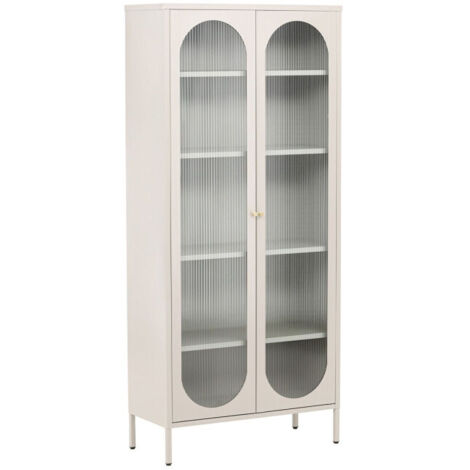 Vitrine Design en Métal "Lima" 180cm Beige