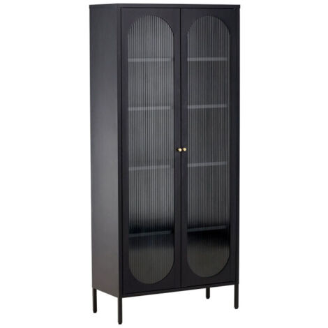 Vitrine Design en Métal "Lima" 180cm Noir