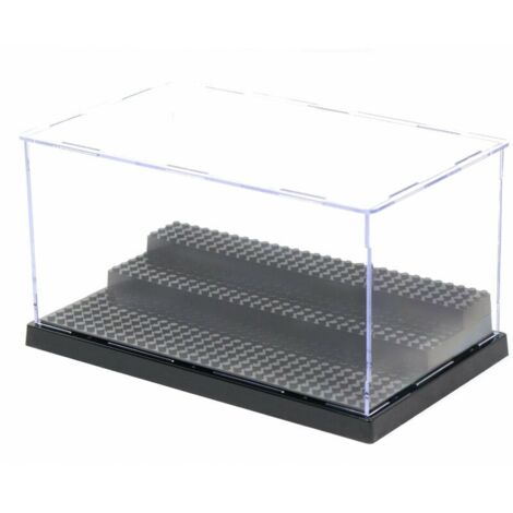 Vitrine en Acrylique Perspex  Anti-poussière avec Base pour Mini-Figurines (Noir)