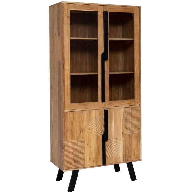 Made In Meubles - Vitrine en bois d'acacia et métal Mano