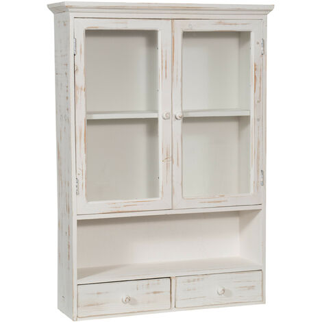 Ancienne Petite Vitrine en Bois Blanc - Vintage French Finds