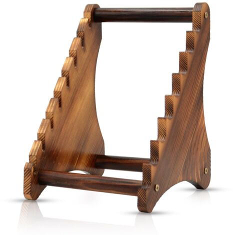 Vitrine en bois pour exposer blocs de couteaux, couteaux fixes, porte-couteaux et autres séries de couteaux.