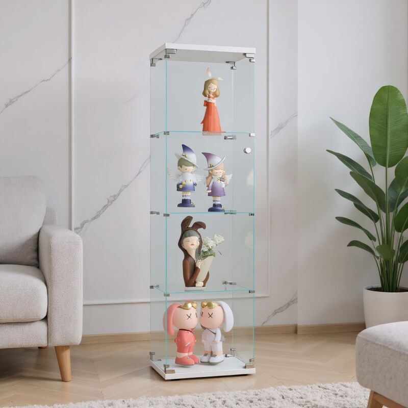 Fortuna Lai - Vitrine en verre à 4 étagères, 42 x 36 x 164 cm, vitrine verrouillable à une porte, vitrine de collection, vitrine verticale Fortuna Lai - Vitrine en verre à 4 étagères, 42 x 36 x 164 cm, vitrine verrouillable à une porte, vitrine de collection, vitrine verticale