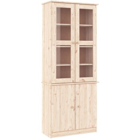 Vitrine en verre ALTA 77x35x186,5 bois de pin massif