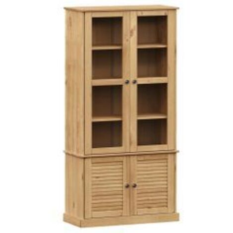 Vitrine en verre VIGO 85x35x170 bois massif de pin