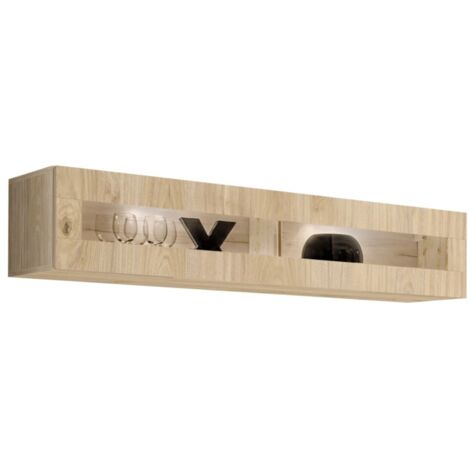 Vitrine FLY horizontale – 1 porte abattante avec LED – Chêne clair
