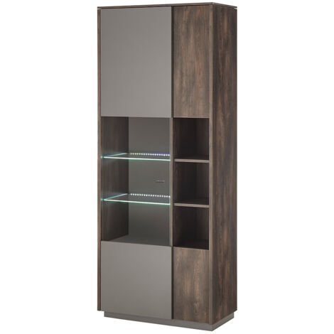 Vitrine in Eiche mit anthrazit LAFAYETE-61