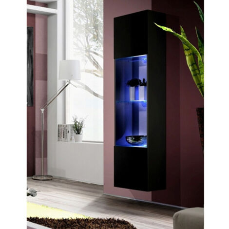 Vitrine LED Murale Design "Fly C3" 170cm Noir