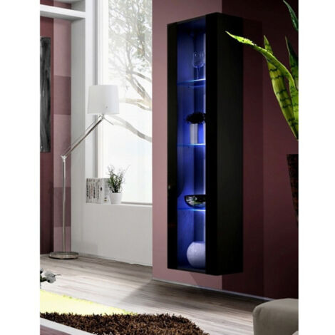 Vitrine LED Murale Design "Fly C4" 170cm Noir