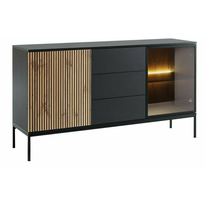 Commode Soferi 104 , Avec tiroirs et portes, Nombre de tiroirs: 0, 83x154x39cm, LED