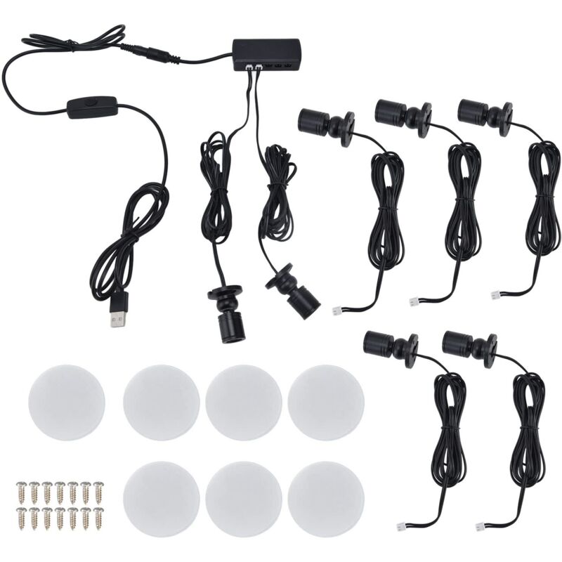 Vitrine Lumière 1W, Lampe d'Armoire à LED USB, Plafonnier de Garde-robe Moderne pour Garde-robe, Salle d'Exposition(Un traînée sept)