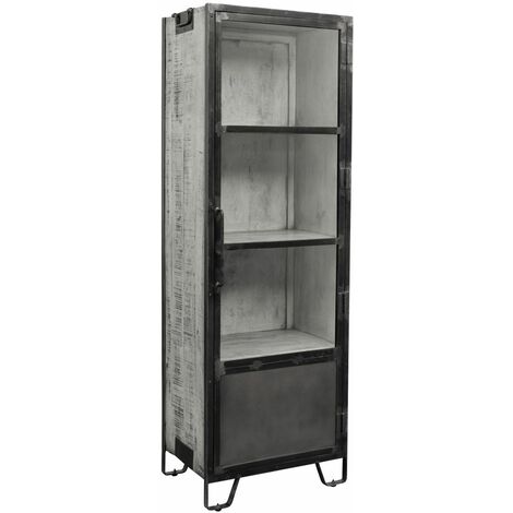 Vitrine Mango 60x40x180 grau lackiert HEAVY INDUSTRY 140