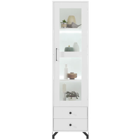 Vitrine mit 2 Schubladen weiß  BEND-133