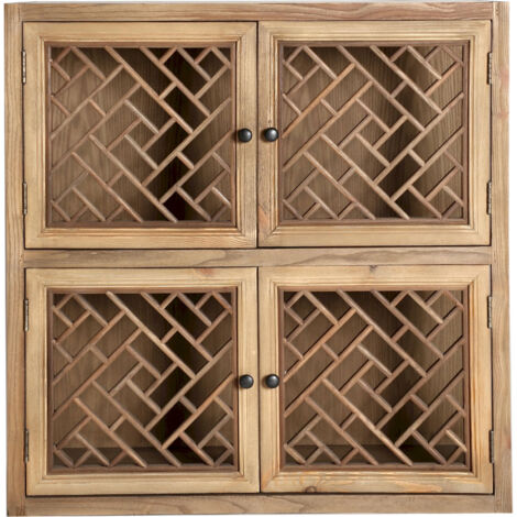 Vitrine modulable en bois d'orme finition naturelle style colonial - Marron naturel bois d'orme