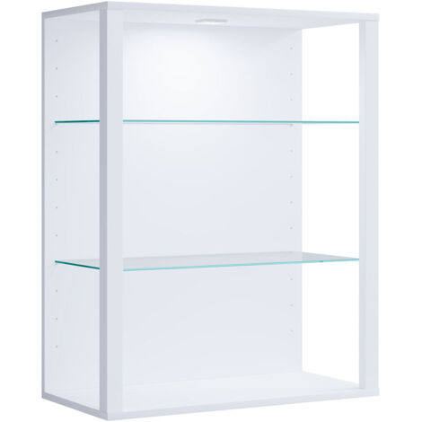Vitrine murale Glasol H. 90 x L. 70 x P. 35 cm Blanc