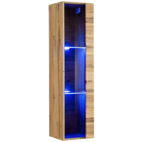 Vitrine Murale LED "Switch" 120cm Naturel