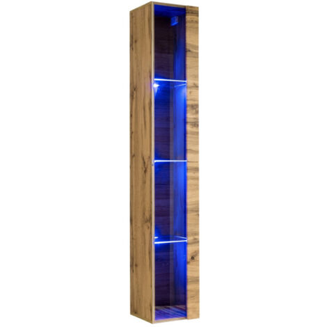 Vitrine Murale LED "Switch" 180cm Naturel