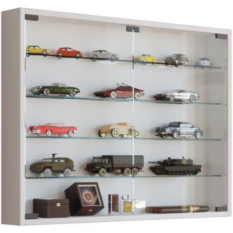Vitrine murale Mandosa H. 60 x L. 80 x P. 10 cm Blanc