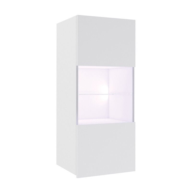 Mirjan24 - Armoire murale Tivdalu 102, Blanc + Blanc brillant
