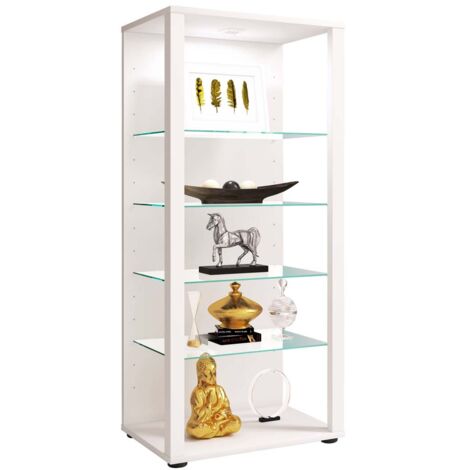 Vitrine ouverte Glasol H. 115 x L. 52 x P. 35 cm – Design simple et intemporel – Pour objets de décoration – Assemblage mural sécurisé