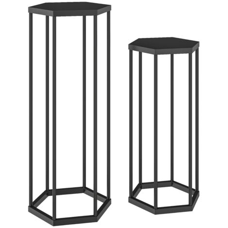 vitrine pour plantes deux parties métal noir 31 27 75 cm