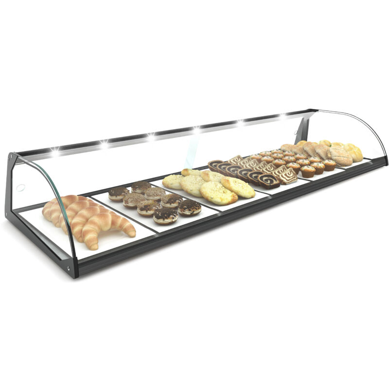Vitrine Professionnelle Neutre 1 Etagère avec Eclairage - 840x170 mm - SAYL