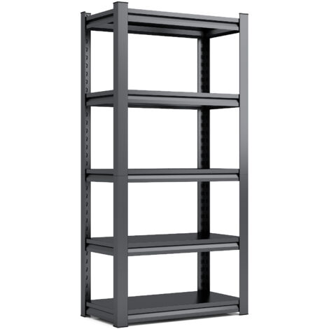 vitrine robuste polyvalente durable avec charge maximale Metal Noir 80.00 x 40.00 x 160.00