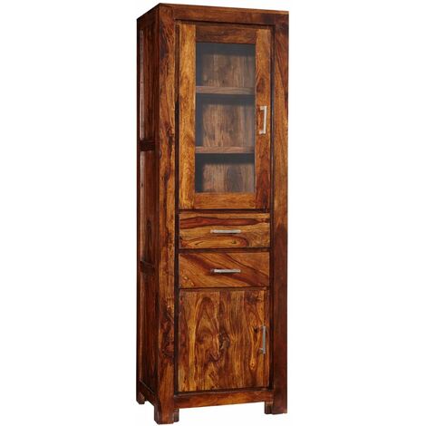 Vitrine Sheesham 60x40x180 life honey lackiert METRO LIFE 106