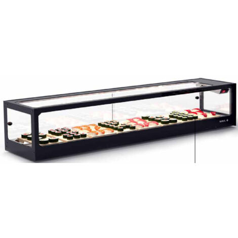 Vitrine Sushi Réfrigérée - 1580 x 380 x 300 mm - Avec Groupe de Réfrigérateur à Distance - SAYL