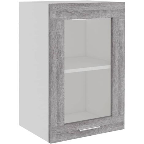 Vitrine suspendue "Lyon" Gris Sonoma 40 x 31 x 60 cm Bois d'ingénierie