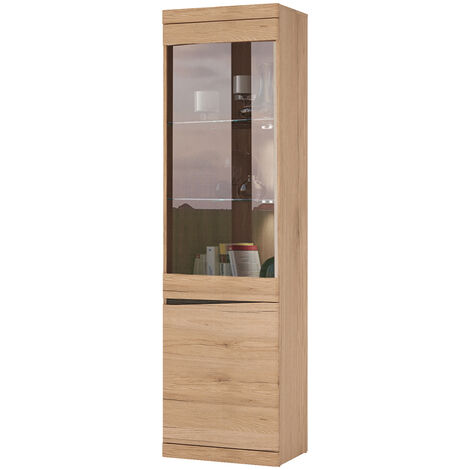 Vitrine Türen rechts mit Beleuchtung SANFORD-129 in Eiche hell Nb., B/H/T: ca. 54/196,5/40 cm