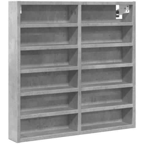 Vitrinenschrank Betongrau 60x8,5x58 cm Holzwerkstoff vidaXL