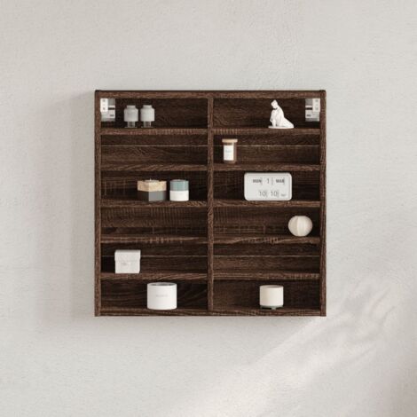 Vitrinenschrank Braun Eichen-Optik 60x8,5x58 cm Holzwerkstoff vidaXL