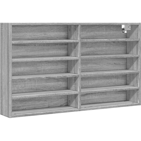 Vitrinenschrank Grau Sonoma 100x15x58 cm Holzwerkstoff vidaXL