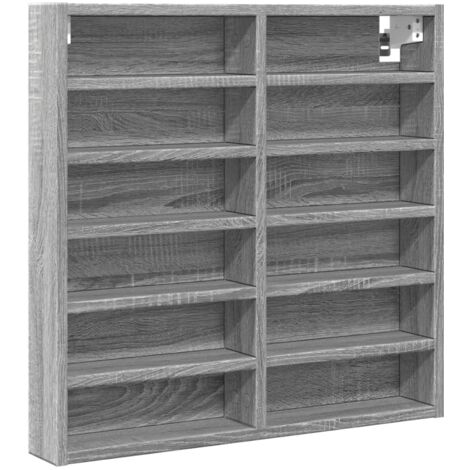 Vitrinenschrank Grau Sonoma 60x8,5x58 cm Holzwerkstoff vidaXL