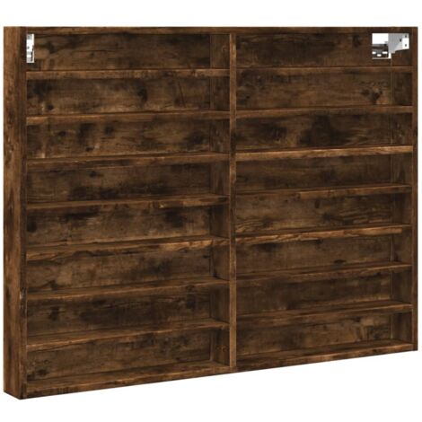 Vitrinenschrank Räuchereiche 100x8,5x75 cm Holzwerkstoff vidaXL