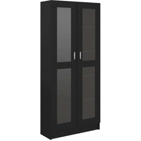 Vitrinenschrank Schwarz 82,5x30,5x185,5 cm Holzwerkstoff vidaXL