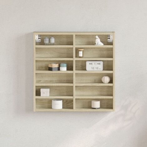 Vitrinenschrank Sonoma-Eiche 60x8,5x58 cm Holzwerkstoff vidaXL