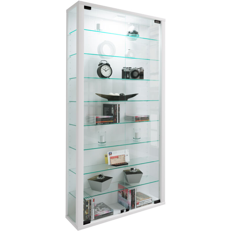 Ebuy24 - Vitrine murale Vitrosa h. 114 x l. 59 x p. 18 cm Blanc