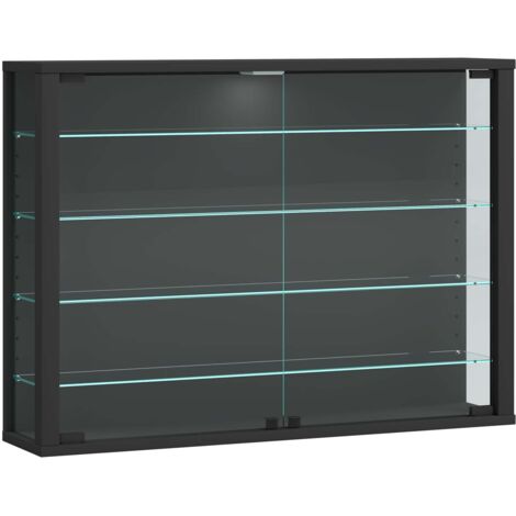 VitrosaL Vitrinenschrank wandhängend 2 Glastüren anthrazit.