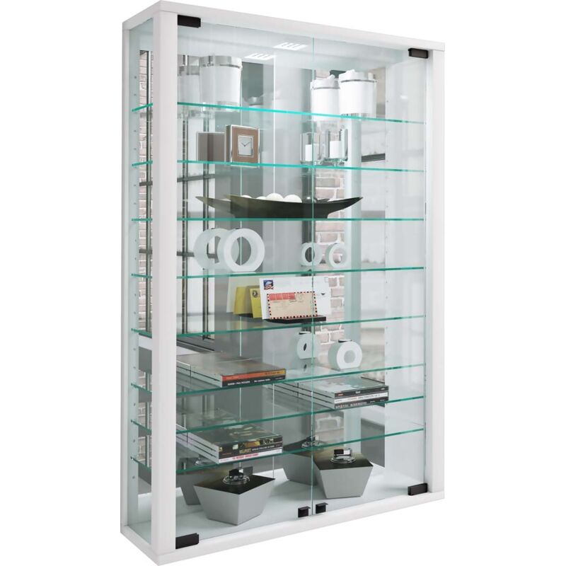 Ebuy24 - Vitrine murale Vitrosa h. 91 x l. 59 x p. 18 cm Blanc