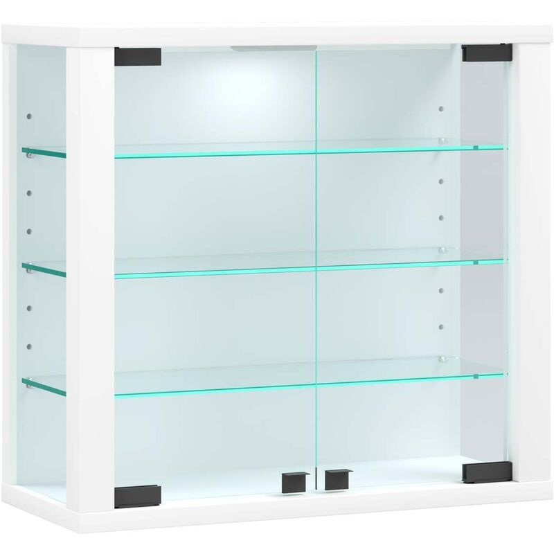 Ebuy24 - VitrosaS vitrine accroché au mur 2 portes en verre blanc.