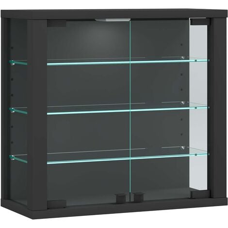 EBUY24 VitrosaS Vitrinenschrank wandhängend 2 Glastüren anthrazit.