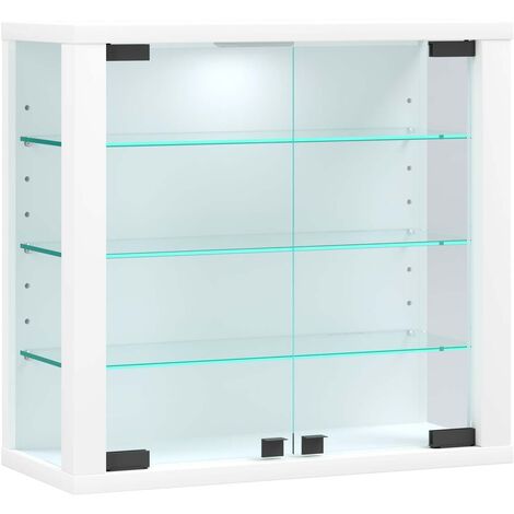 EBUY24 VitrosaS Vitrinenschrank wandhängend 2 Glastüren weiß.