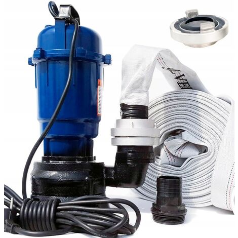 Viva – Pompe broyeur submersible 25m3/h – Hauteur de refoulement 15m – Tuyau 30m inclus – Corps en fonte résistante pour eaux usées