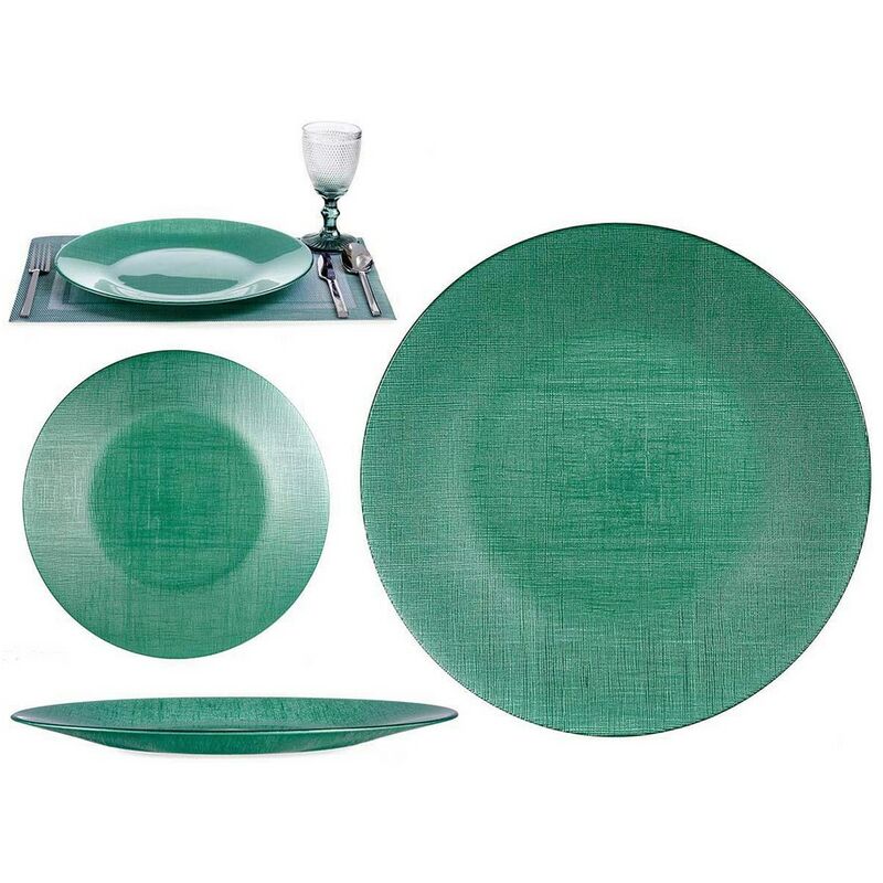 

Plato Llano Cristal (32,5 x 2 x 32,5 cm) Verde - Vivalto